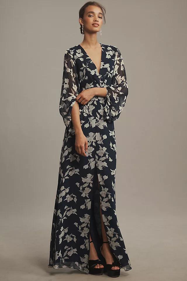 Sachin & Babi Jenny Long-Sleeve Chiffon Gown by SACHIN & BABI