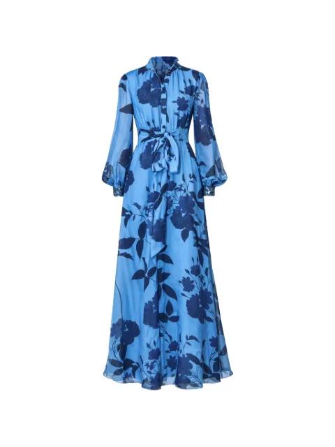 Cassandra embroidered floral-print maxi dress by SACHIN&BABI