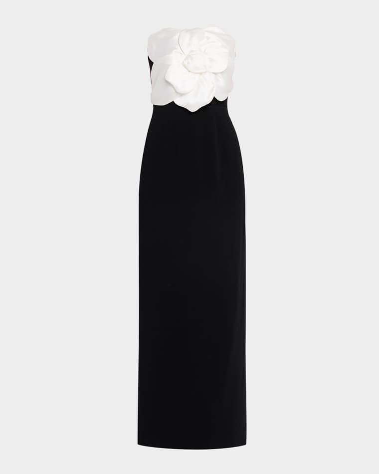 Marist Strapless Floral Applique Column Gown by SACHIN&BABI