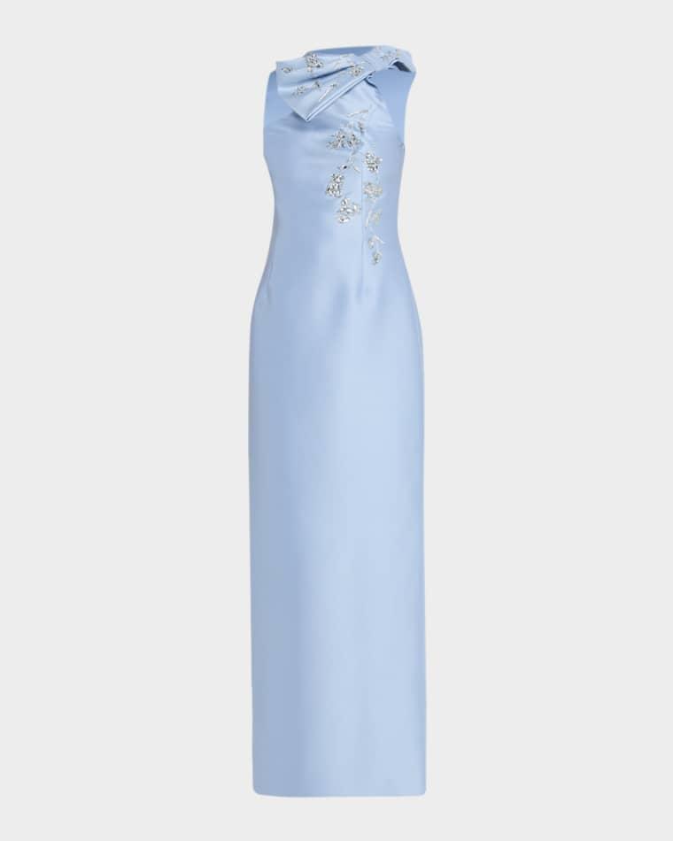 Olivia Beaded Bow-Embellished Mikado Gown by SACHIN&BABI