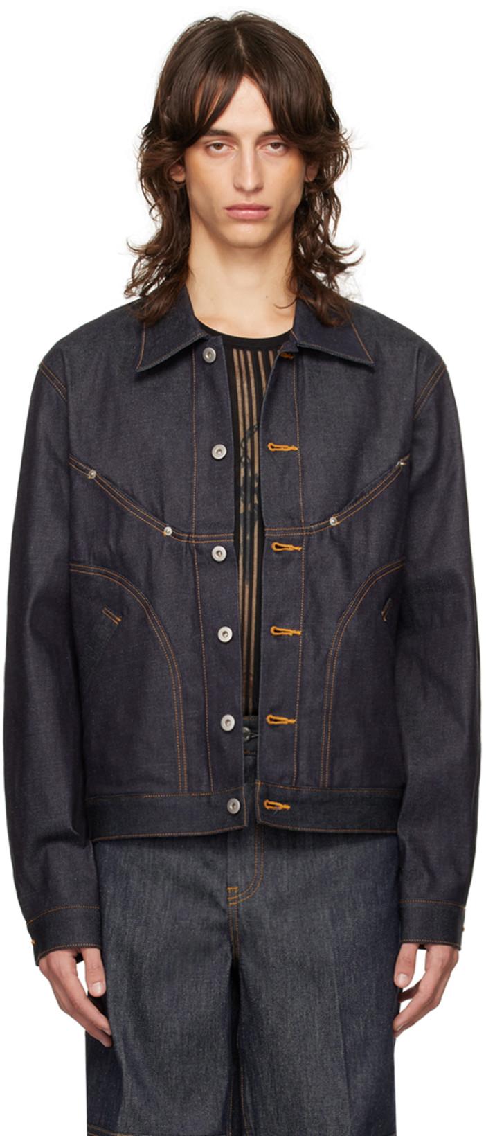 Navy Jiji Denim Jacket by SAGE NATION