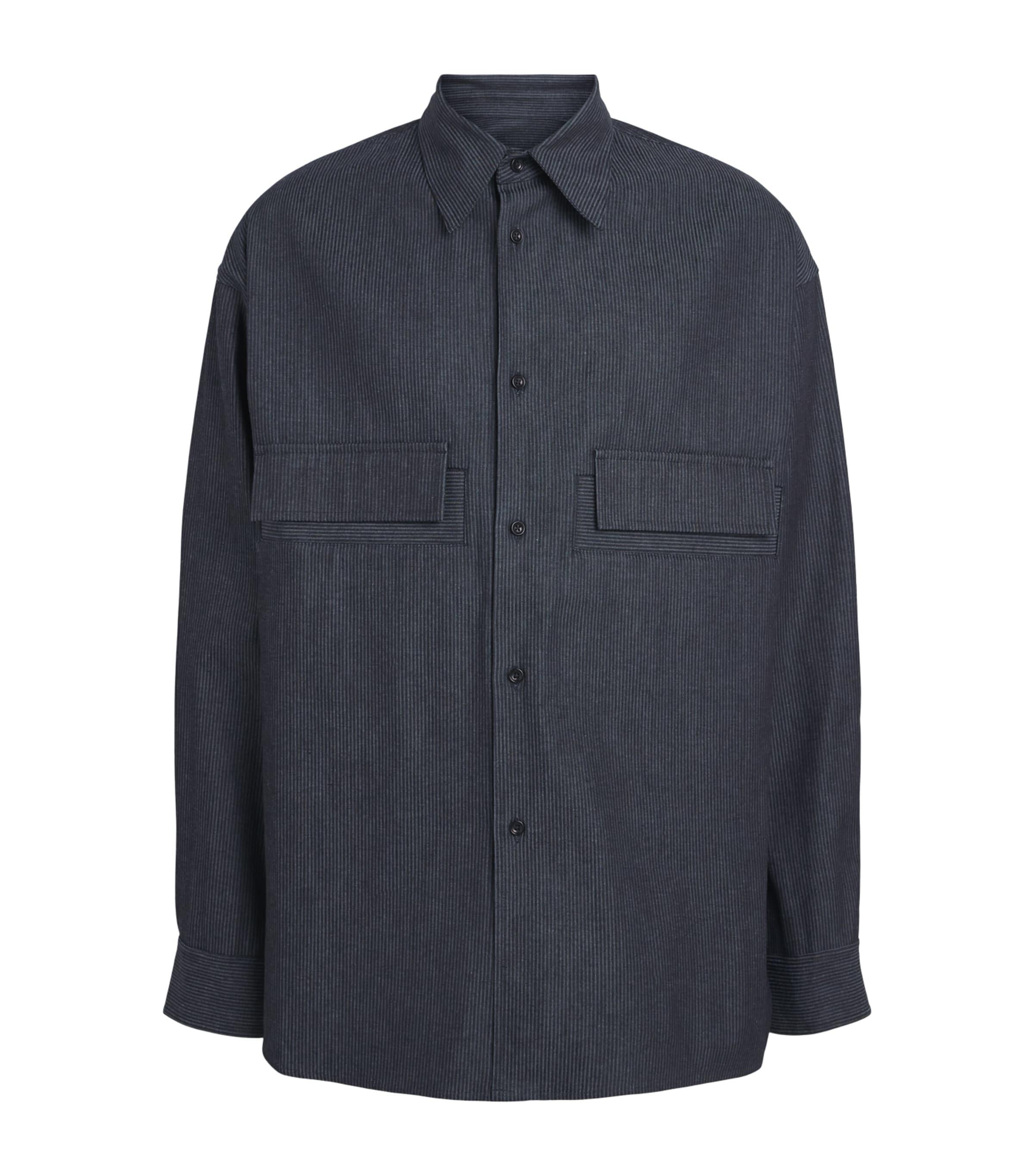 Sage Nation Cotton Pinstripe Vincent Overshirt by SAGE NATION