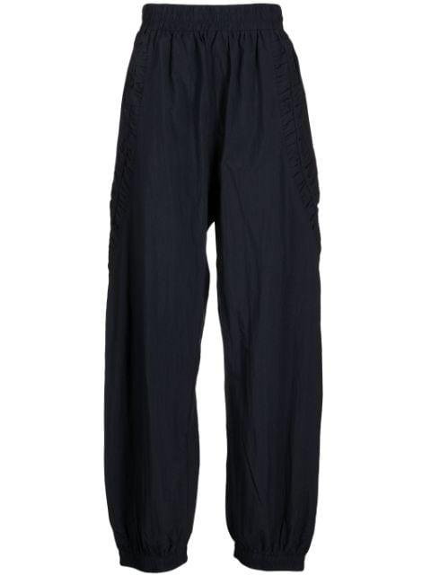 ruched-detail crinkled track pants by SAGE NATION