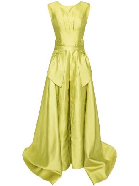Mikado classic jumpsuit with detachable overskirt by SAIID KOBEISY