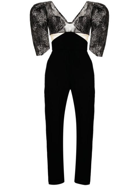 Mikado panelled crepe jumpsuit by SAIID KOBEISY