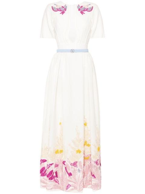 abstract-pattern beaded maxi dress by SAIID KOBEISY