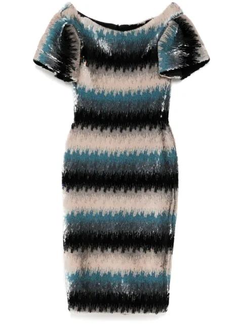 bead-embellished midi dress by SAIID KOBEISY