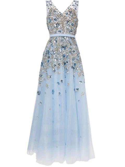 bead-embellished tulle gown by SAIID KOBEISY