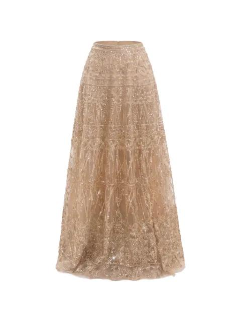 beaded A-line maxi skirt by SAIID KOBEISY