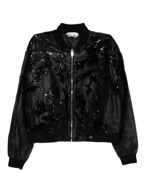 beaded leather jacket by SAIID KOBEISY