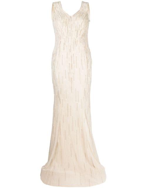 beaded open-back mermaid gown by SAIID KOBEISY