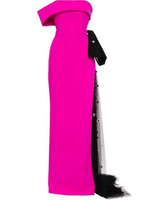 bow off-shoulder gown by SAIID KOBEISY