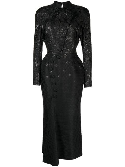 brocade-effect long-sleeve dress by SAIID KOBEISY