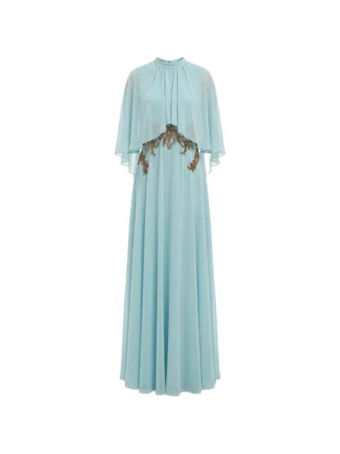 cape-overlay sequin-embellished dress by SAIID KOBEISY