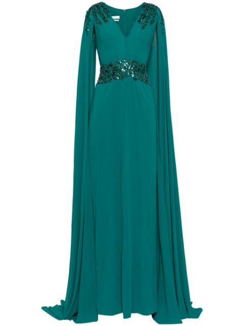 crepe cape dress by SAIID KOBEISY
