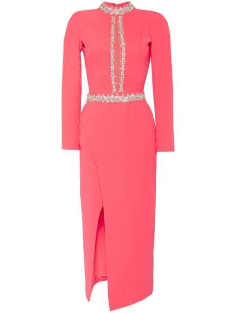 crystal-embellished midi dress by SAIID KOBEISY