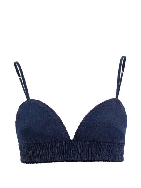 denim crop top by SAIID KOBEISY