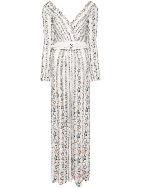 embellished V-neck jumpsuit by SAIID KOBEISY
