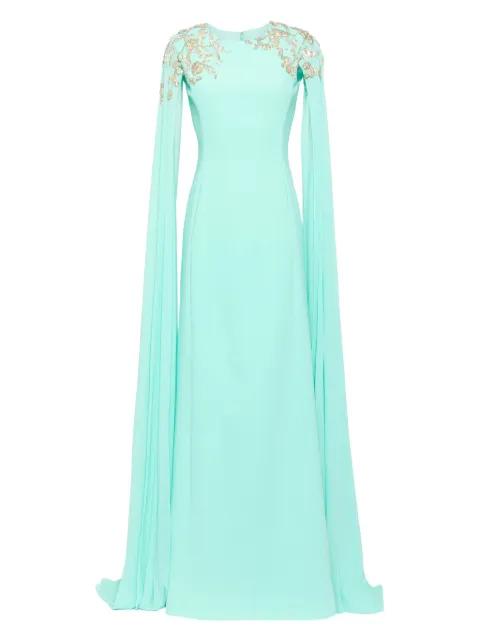 embellished-crepe kaftan dress by SAIID KOBEISY