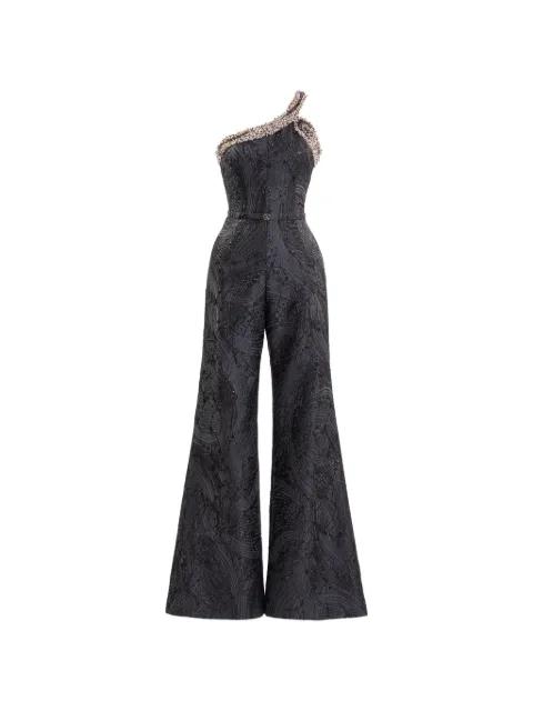 embellished neckline jumpsuit by SAIID KOBEISY