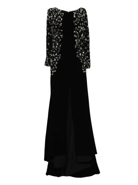 embellished slit long dress by SAIID KOBEISY
