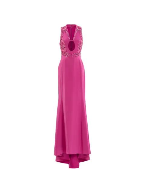 embroidered crepe dress by SAIID KOBEISY