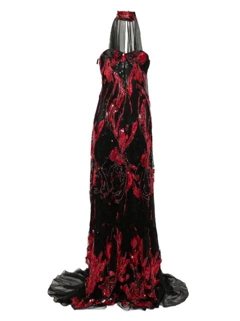 embroidered maxi dress by SAIID KOBEISY