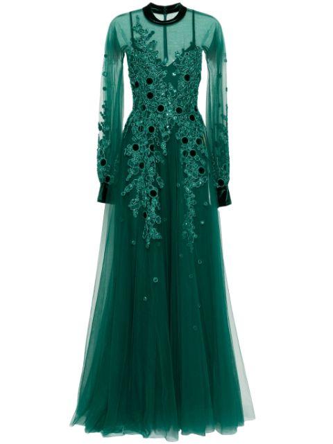 embroidered tulle dress by SAIID KOBEISY