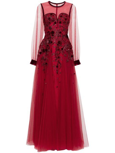 embroidered tulle dress by SAIID KOBEISY