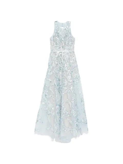 embroidered tulle long dress by SAIID KOBEISY