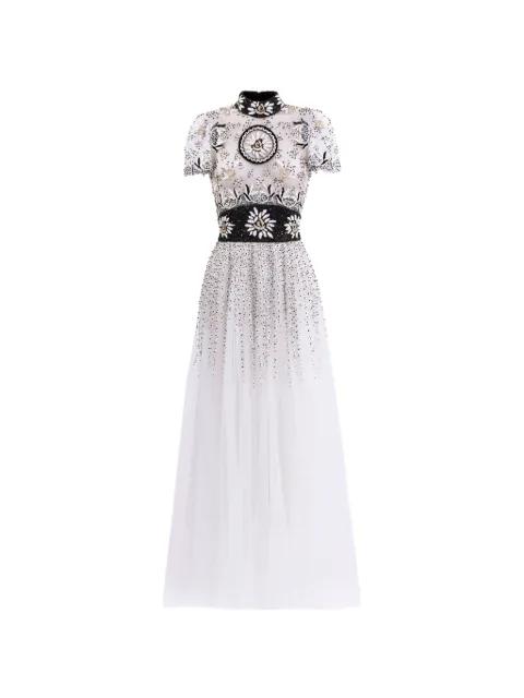 embroidered tulle maxi dress by SAIID KOBEISY