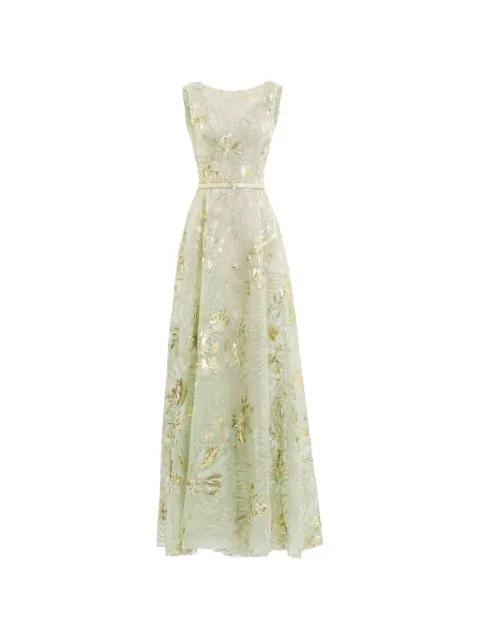 embroidered tulle maxi dress by SAIID KOBEISY