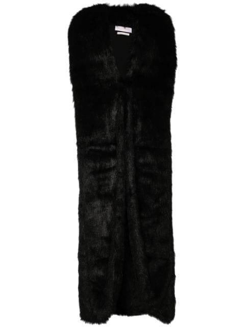 faux-fur maxi coat by SAIID KOBEISY