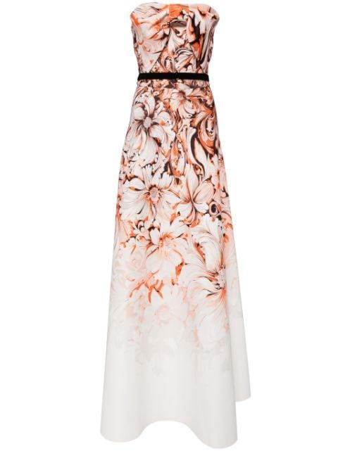 floral-print neoprene gown by SAIID KOBEISY
