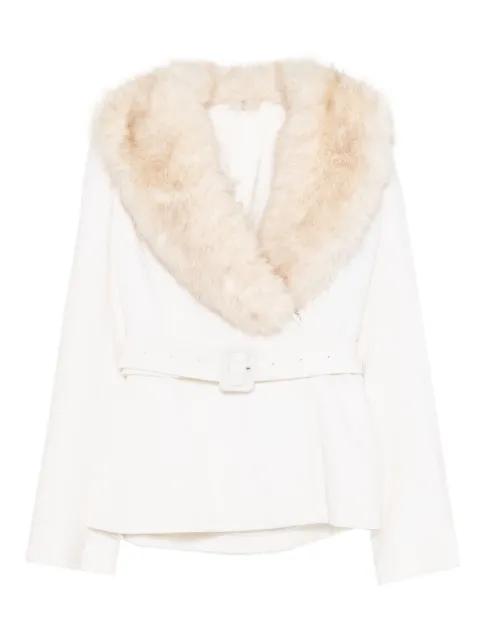 fur-trimmed jacket by SAIID KOBEISY