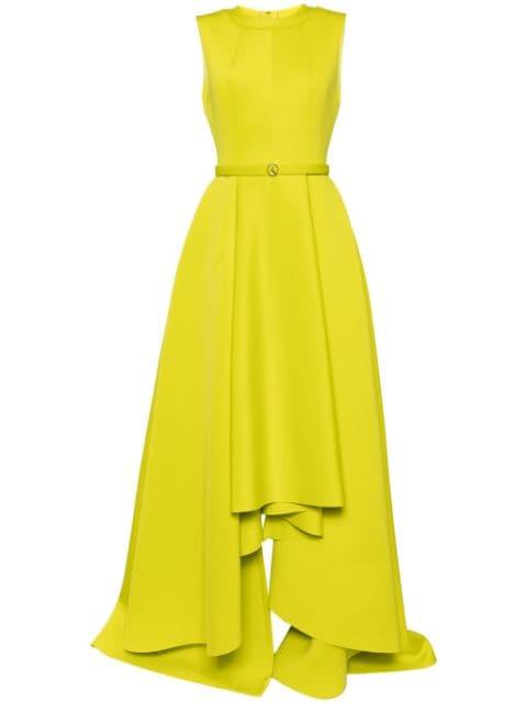 high-low neoprene gown by SAIID KOBEISY