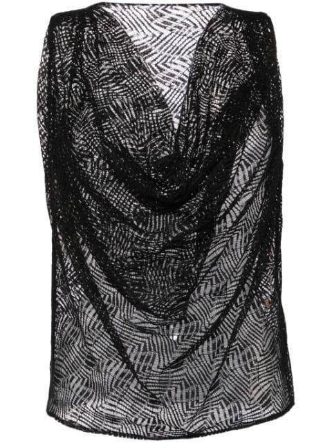 lace draped top by SAIID KOBEISY