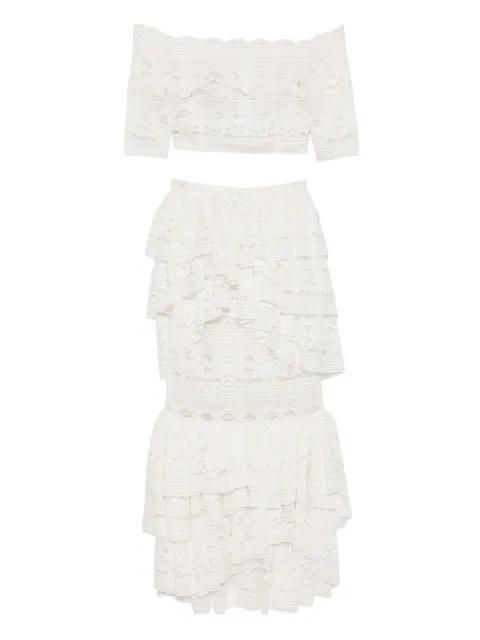 lace ruffled dress by SAIID KOBEISY