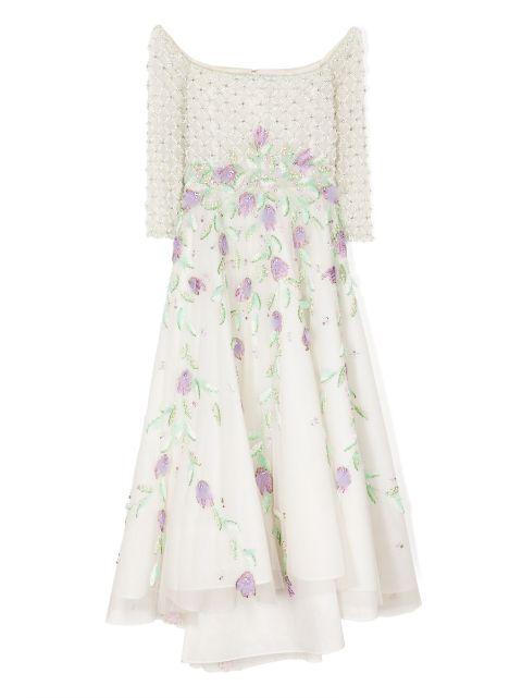 off-shoulder tulle dress by SAIID KOBEISY
