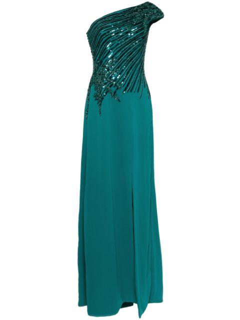 one shoulder sequin long dress by SAIID KOBEISY