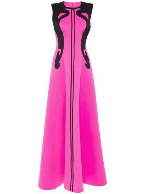 panelled neoprene gown by SAIID KOBEISY