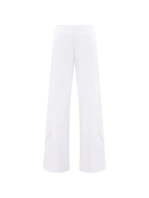 perforated denim top pants by SAIID KOBEISY