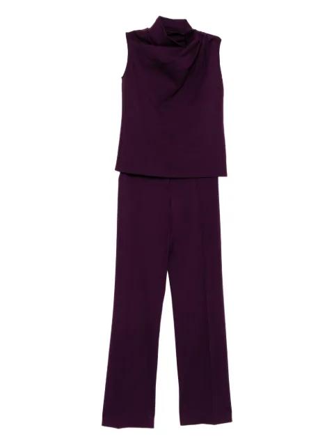 pleated shoulder top pants ensemble by SAIID KOBEISY