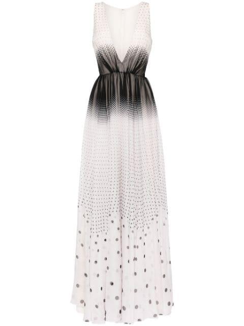 polka dot-print gradient-effect dress by SAIID KOBEISY