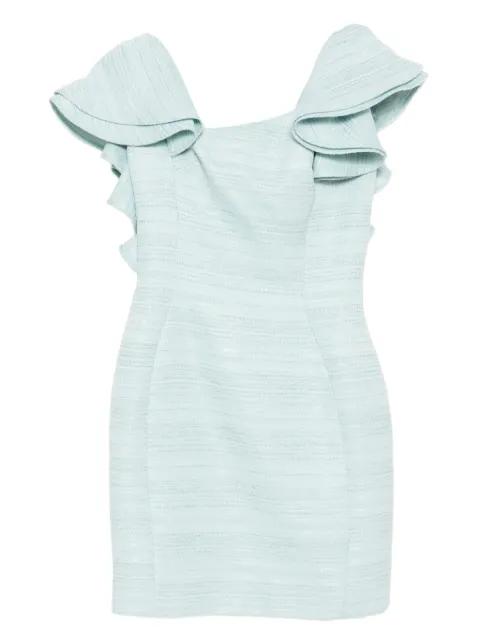 ruffled tweed short dress by SAIID KOBEISY