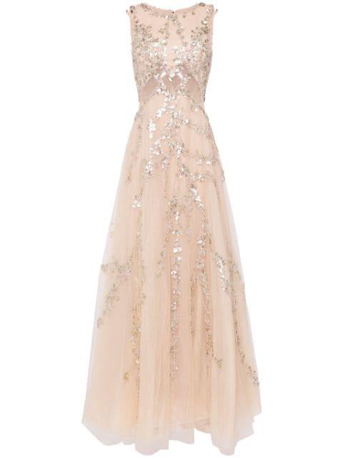 sequin-embellished tulle gown by SAIID KOBEISY
