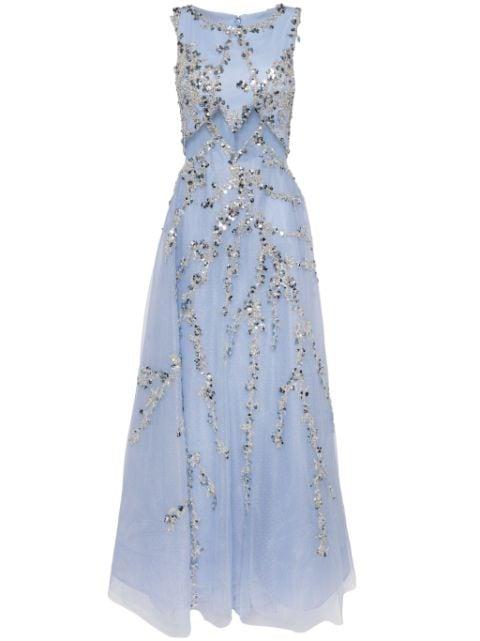 sequin-embellished tulle gown by SAIID KOBEISY
