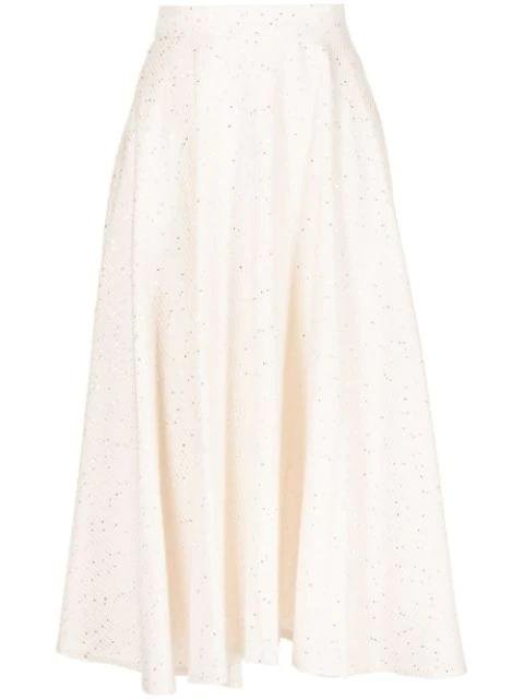 tweed high-rise midi skirt by SAIID KOBEISY