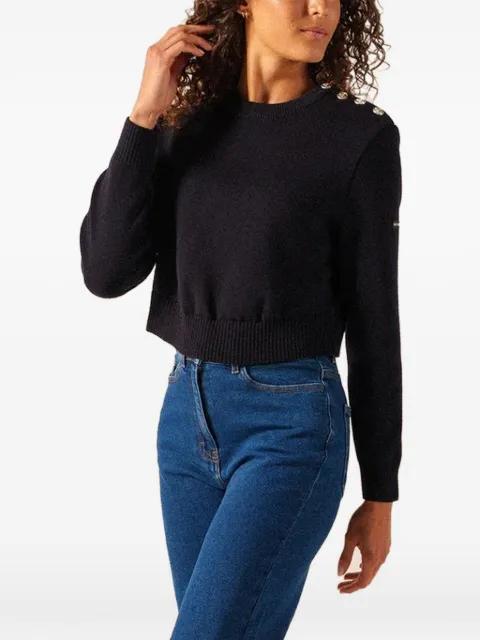 Cancale button-embellished cropped sweater by SAINT JAMES