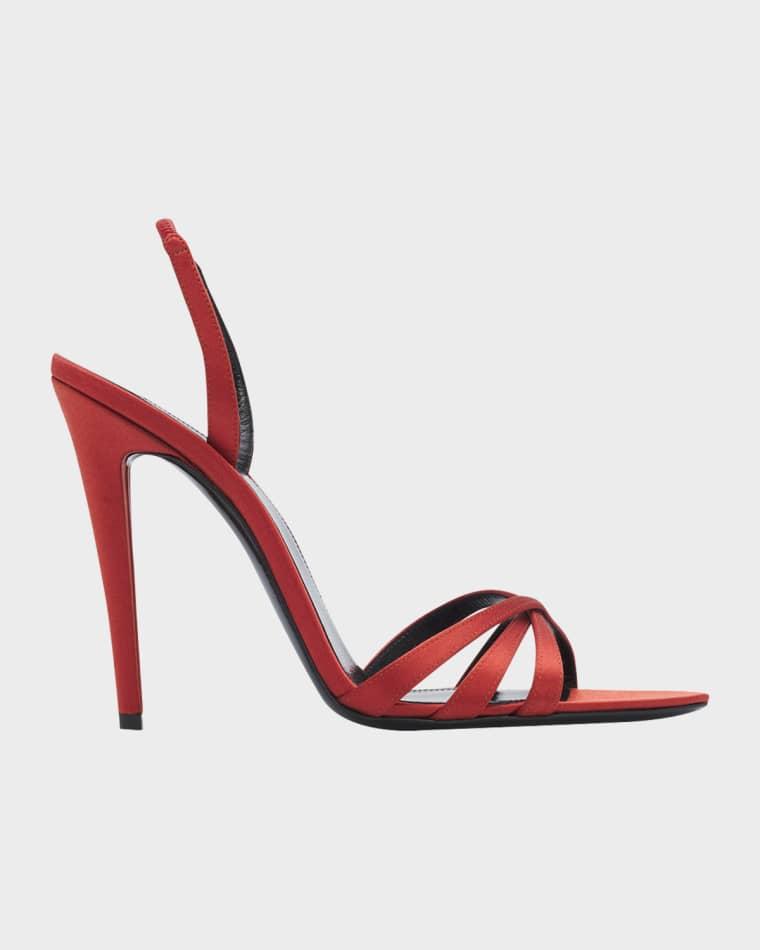 110mm Kate Satin Sandals by SAINT LAURENT